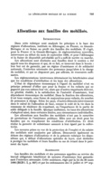 Allocations aux familles des mobilisés