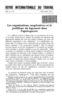 Les organisations coopératives et le problème du logement dans l'après-guerre