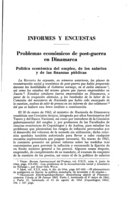 Problemas económicos de post-guerra en Dinamarca: política económica del empleo, de los salarios y de las finanzas públicas