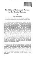 The status of professional workers in the chemical industry