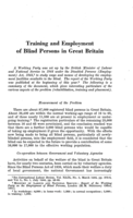 Training and employment of blind persons in Great Britain
