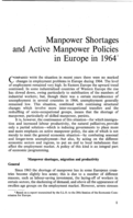 Manpower shortages and active manpower policies in Europe in 1964