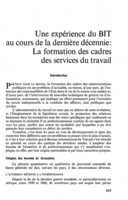 Une expérience du BIT au cours de la dernière décennie: la formation des cadres des services du travail