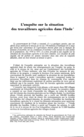 L'enquête sur la situation des travailleurs agricoles dans l'Inde
