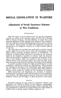 Adjustment of social insurance schemes to war conditions