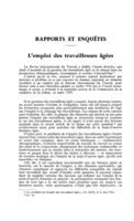L'emploi des travailleuses âgées