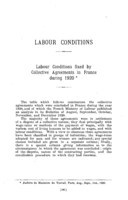 Labour conditions fixed by collective agreements in France during 1920