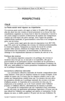 Italie: le pacte social rend vigueur au tripartisme