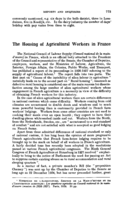 The housing of agricultural workers in France