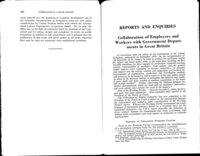 Collaboration of employers and workers with government departments in Great Britain