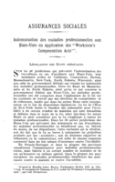 Indemnisation des maladies professionnelles aux Etats-Unis en application des "Workmen's Compensation Acts"