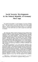 Social security developments in the Federal Republic of Germany since 1949