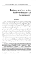 Training workers in the backward sectors of the economy