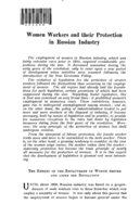 Women workers and their protection in Russian industry