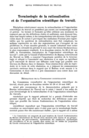 Terminologie de la rationalisation et de l'organisation scientifique du travail