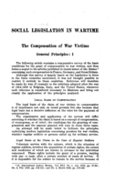 The compensation of war victims general principles: I