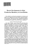 Recent developments in joint production machinery in Great Britain