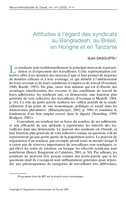 Attitudes à l'égard des syndicats au Bangladesh, au Brésil, en Hongrie et en Tanzanie