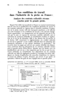 Les conditions de travail dans l'industrie de la pêche en France: analyse des contrats collectifs récents conclus pour la grande pêche