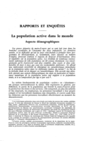 La population active dans le monde: aspects démographiques