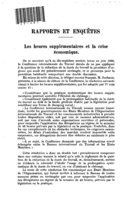 Les heures supplémentaires et la crise économique