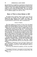 Hours of work in Great Britain in 1927