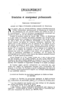 Orientation et enseignement professionnels