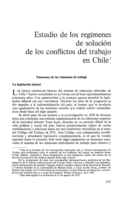 Estudio de los regímenes de solución de los conflictos del trabajo en Chile