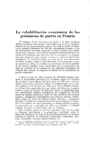 La rehabilitación económica de los prisioneros de guerra en Francia