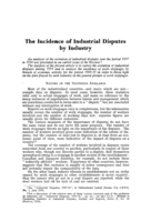 The incidence of industrial disputes by industry