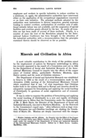 Minerals and civilisation in Africa