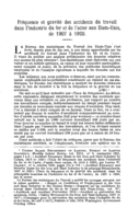 Fréquence et gravité des accidents du travail dans l'industrie du fer et de l'acier aux Etats-Unis, de 1907 à 1920