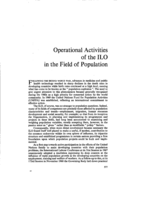 Operational activities of the ILO in the field of population