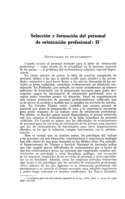 Selección y formación del personal de orientación profesional: II