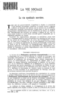 La vie syndicale ouvrière