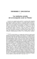 Las tendencias actuales de la investigación social en Polonia