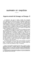 Aspects actuels du fermage en Europe: I