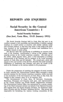 Social security in the central american countries: I, Social security seminar (San José, Costa Rica, 15-25 January 1951)