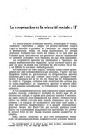 La coopération et la sécurité sociale: II