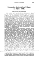 L'inspection du travail en Pologne de 1928 à 1933