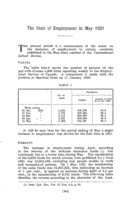 The state of employment in May 1921