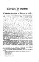 L'inspection du travail en Autriche en 1923
