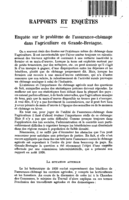 Enquête sur le problème de l'assurance-chômage dans l'agriculture en Grande-Bretagne