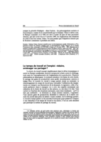 Le temps de travail et l'emploi: réduire, aménager ou partager?