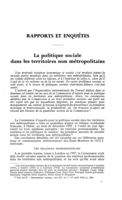 La politique sociale dans les territoires non métropolitains