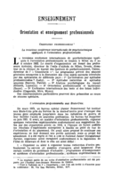 Orientation et enseignement professionnels