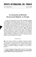 La formación profesional del personal dirigente en Europa