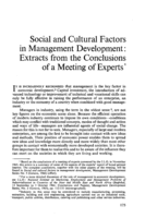 Social and cultural factors in management development: extracts from the conclusions of a meeting of experts