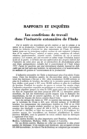 Les conditions de travail dans l'industrie cotonnière de l'Inde