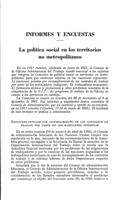 La política social en los territorios no metropolitanos